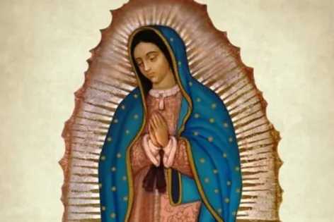 Rosario con el manto de la V. de Guadalupe